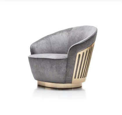 swivel grey and gold accent chair 1